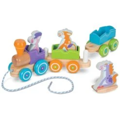 Melissa & Doug 6 Piece Wooden Pull Train Rocking Farm Animals 8 Melissa & Doug 6 Piece Wooden Pull Train Rocking Farm Animals -Halloween Costumes Store HEA14608 3 opt