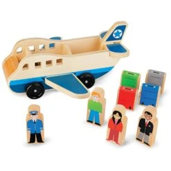 Melissa & Doug Wooden Airplane 9 Pieces Toy Figures Suitcases -Halloween Costumes Store HEA19394 2 opt