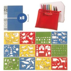 Melissa & Doug Stencil Art Activity Kit With Pouch 170+ Designs -Halloween Costumes Store HEA40624 6 opt