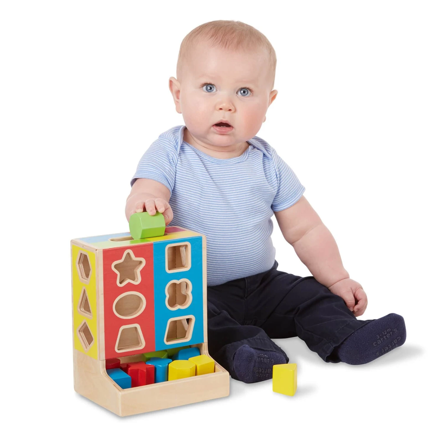 Melissa & Doug Wooden Shape Sorter 12 Colour Blocks 18m+ 4 Melissa & Doug Wooden Shape Sorter 12 Colour Blocks 18m+ - Image 2