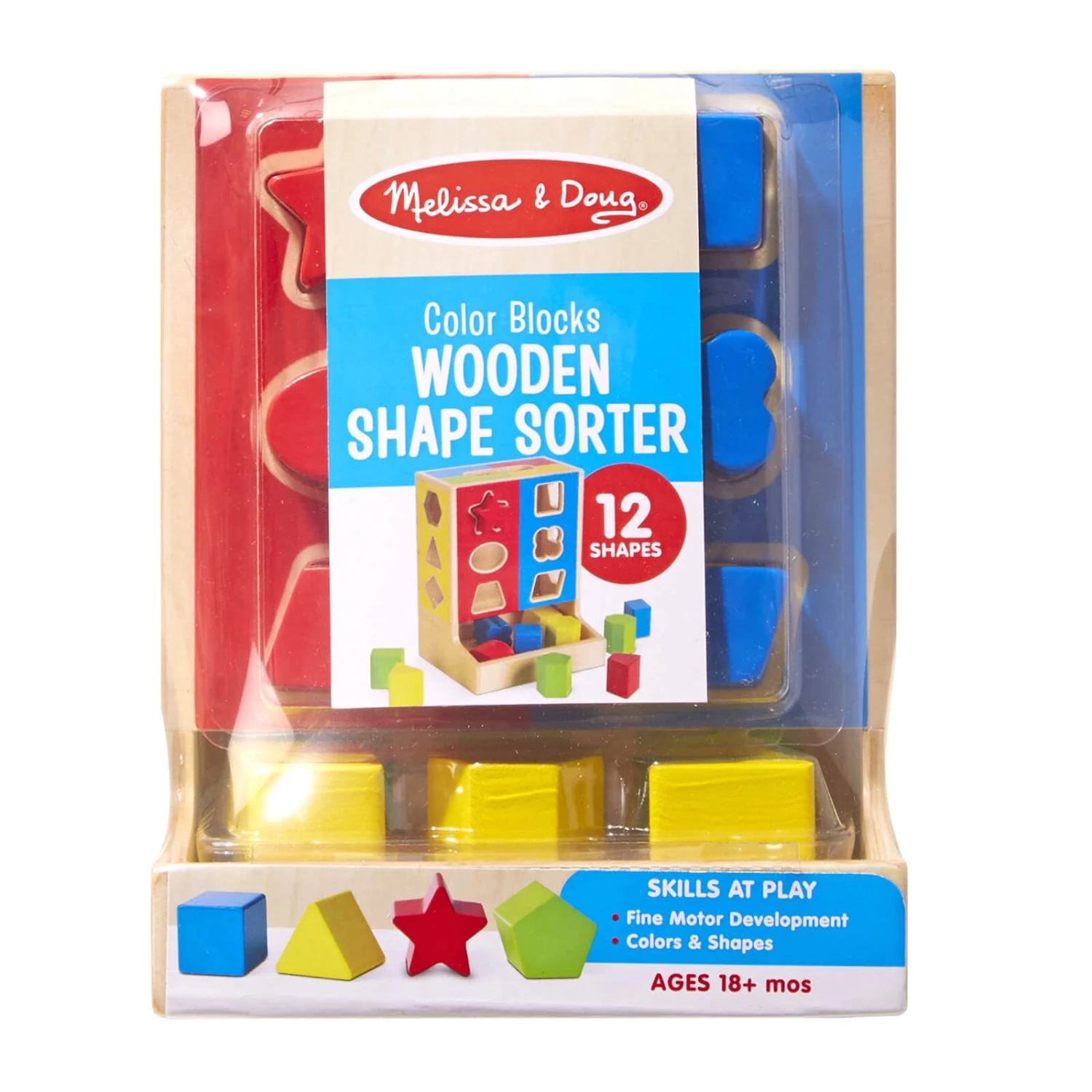 Melissa & Doug Wooden Shape Sorter 12 Colour Blocks 18m+ 6 Melissa & Doug Wooden Shape Sorter 12 Colour Blocks 18m+ - Image 4