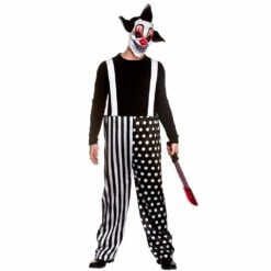 Mens Sinister Clown Trousers Mask Halloween Fancy Dress
