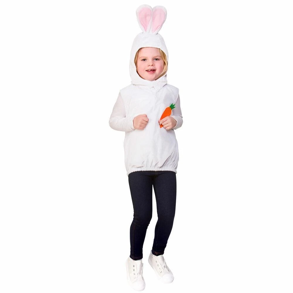 Childs Easter Bunny Hooded Tabard Rabbit Fancy Dress Age 3-5 3 Childs Easter Bunny Hooded Tabard Rabbit Fancy Dress Age 3-5