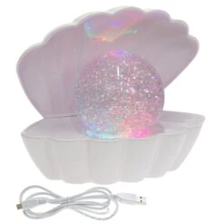 Sea Shell Water Glitter Lamp Colour Changing LED Light -Halloween Costumes Store LPL49420 1 opt
