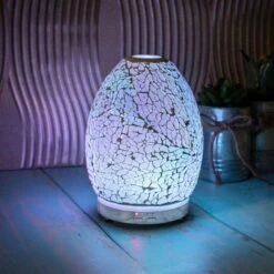 Leonardo Aroma Humidifier Mosaic Egg Shape Colour Change LED Light 16cm