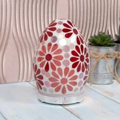 Leonardo Aroma Humidifier Flower Mosaic Egg Colour Change LED Light 16cm -Halloween Costumes Store LPLLP47494 2 opt