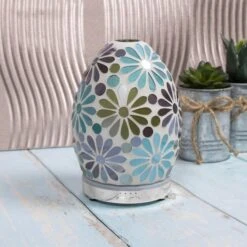 Leonardo Aroma Humidifier Flower Mosaic Egg Colour Change LED Light 16cm -Halloween Costumes Store LPLLP47497 2 opt