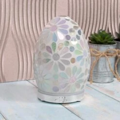 Leonardo Aroma Humidifier Flower Mosaic Egg Colour Change LED Light 16cm -Halloween Costumes Store LPLLP47500 2 opt