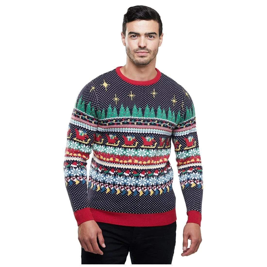 Mens Christmas Jumper Multi Colour Xmas Icon Knit Pattern 4 Mens Christmas Jumper Multi Colour Xmas Icon Knit Pattern - Image 2