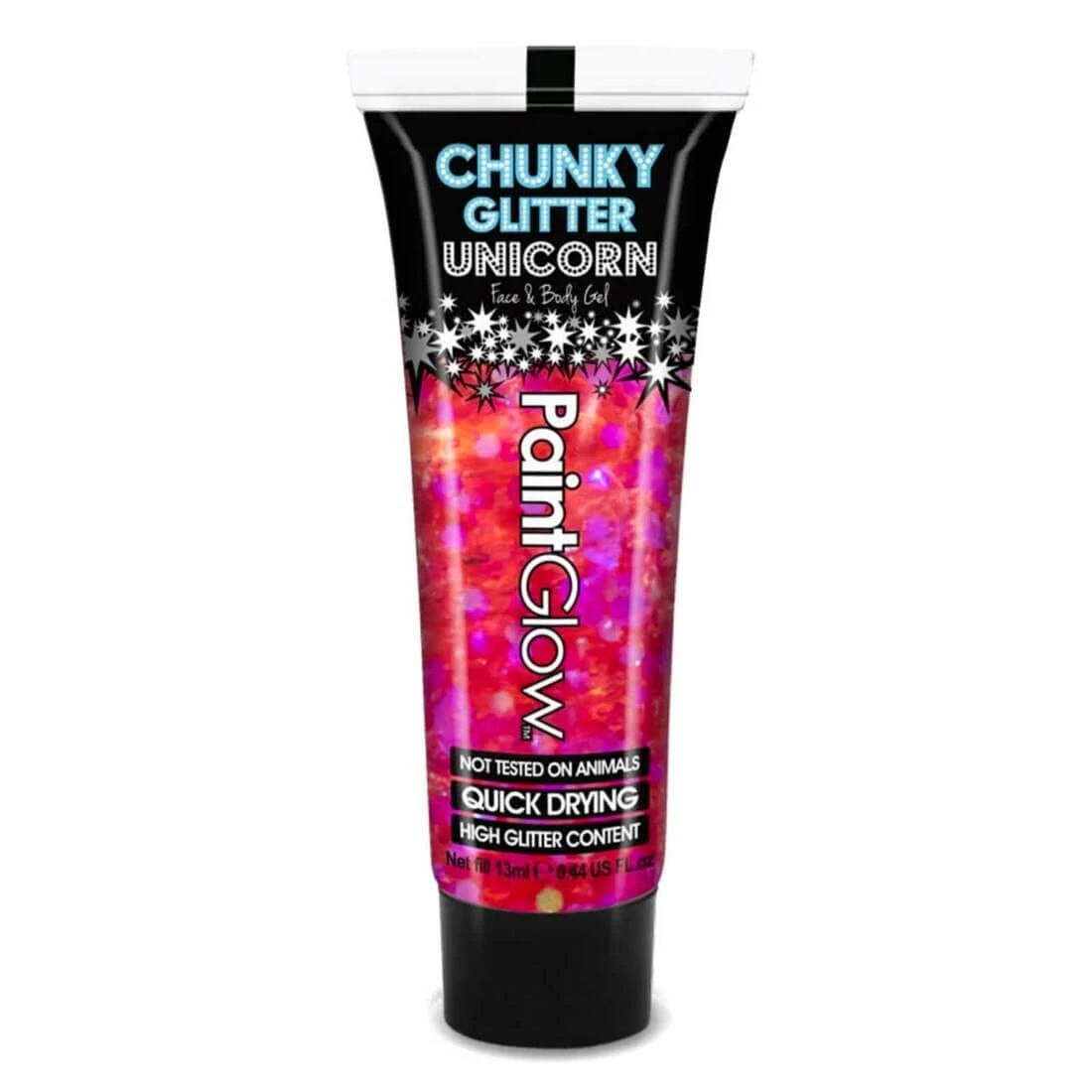 PaintGlow Chunky Glitter Face & Body Gel Quick Dry 13ml 4 PaintGlow Chunky Glitter Face & Body Gel Quick Dry 13ml - Image 2