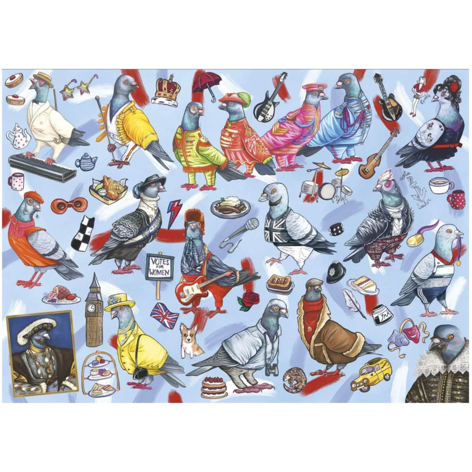 Gibsons Pigeons Of Britain Jigsaw Puzzle Famous Characters 1000 Pieces 4 Gibsons Pigeons Of Britain Jigsaw Puzzle Famous Characters 1000 Pieces - Image 2