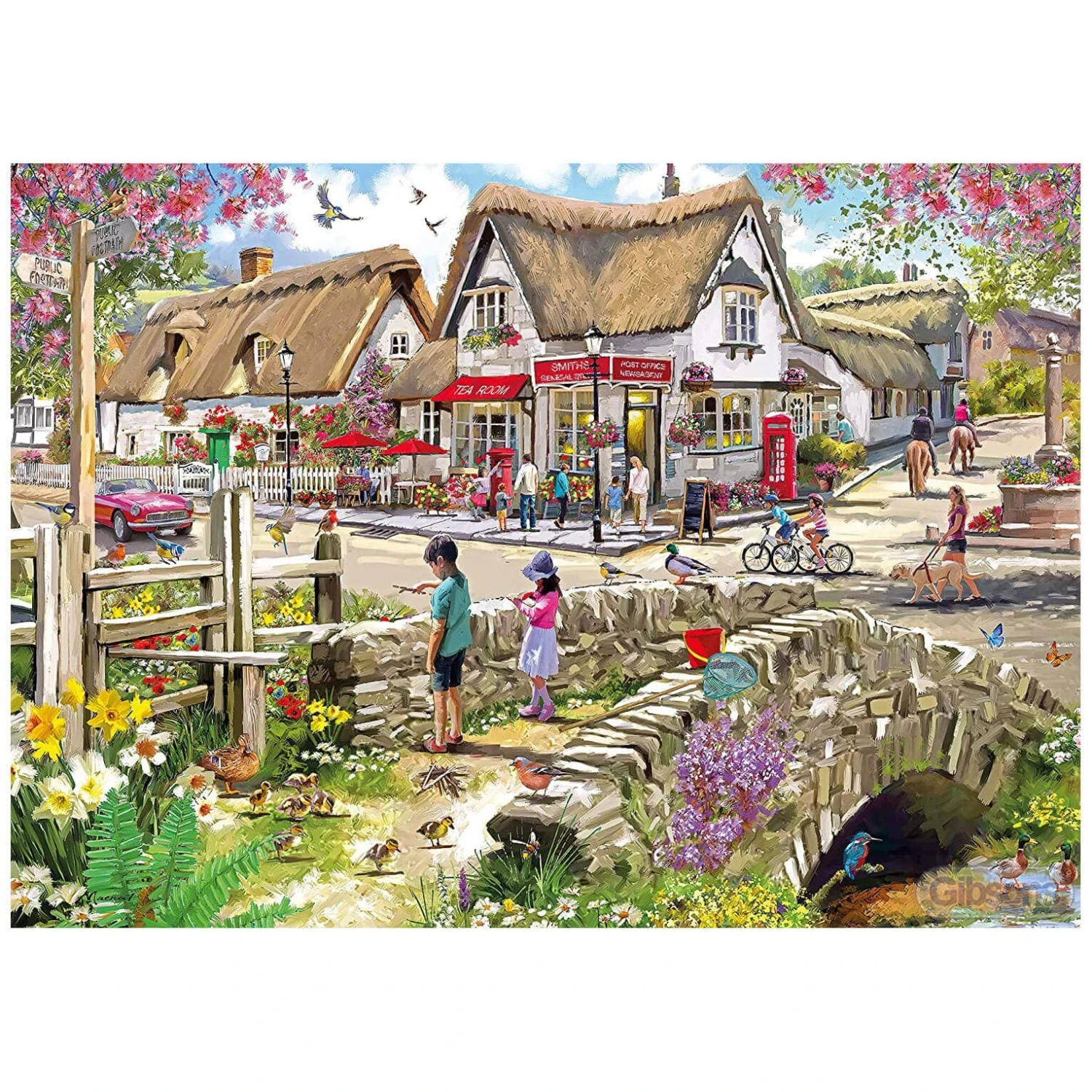 Gibsons Daffodils & Ducklings Jigsaw Puzzle Spring Village 1000 Pieces 4 Gibsons Daffodils & Ducklings Jigsaw Puzzle Spring Village 1000 Pieces - Image 2