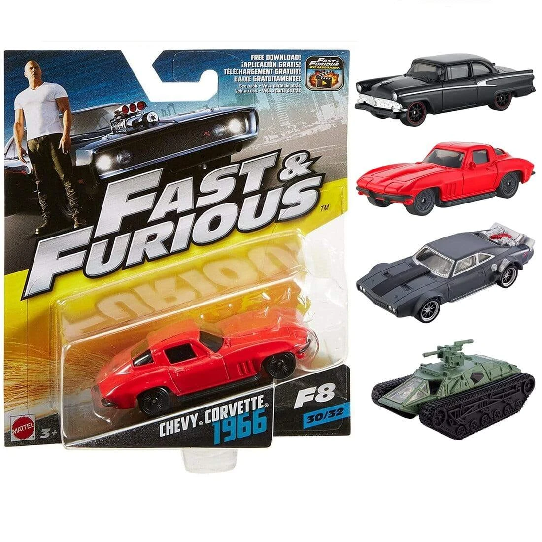 Fast & Furious 8 Cars Diecast Metal Speed 1:55 Scale Model 3 Fast & Furious 8 Cars Diecast Metal Speed 1:55 Scale Model