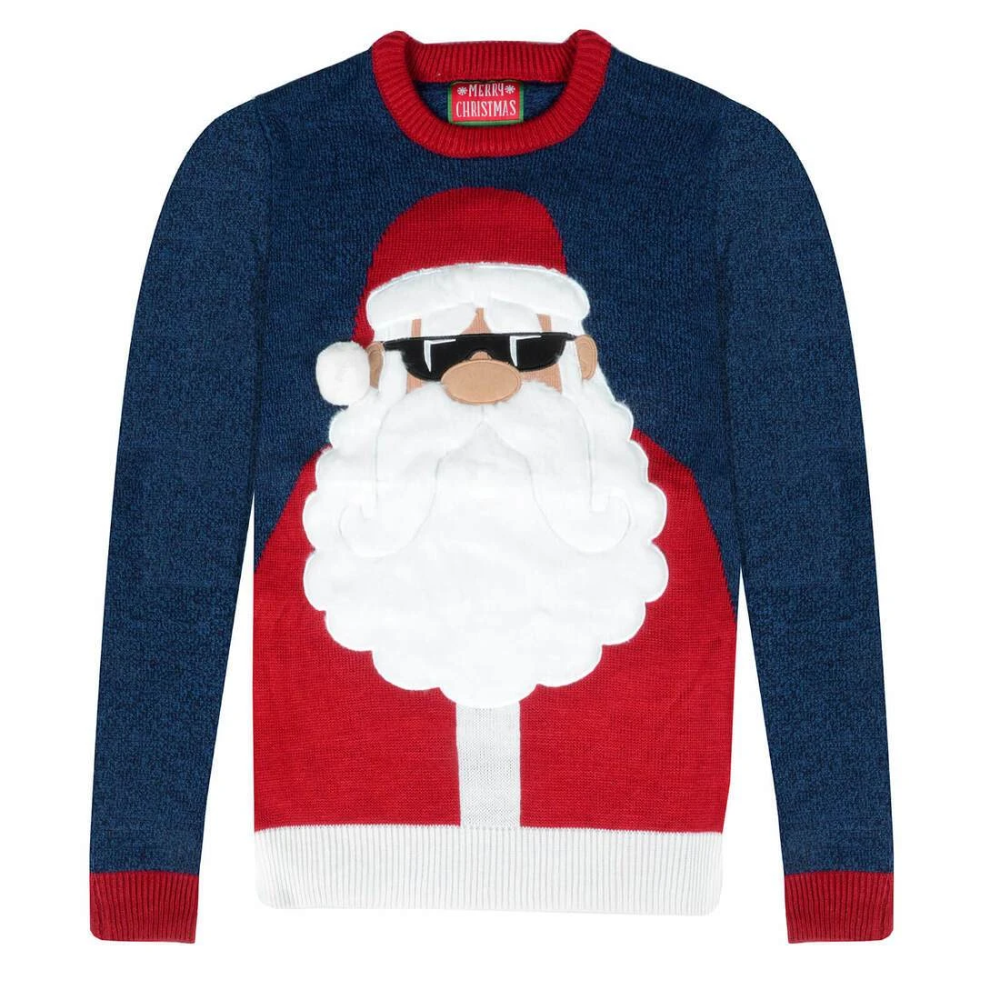 Mens Santa Sunglasses Christmas Jumper Novelty Sweater Knit 4 Mens Santa Sunglasses Christmas Jumper Novelty Sweater Knit - Image 2