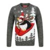 Mens Penguin Christmas Jumper With Red Sledge -Halloween Costumes Store SRG1A15802 A 1 opt