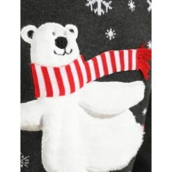 Mens Christmas Jumper Polar Bear Ice Skating With Striped Scarf -Halloween Costumes Store SRG1A15803 A 3 opt