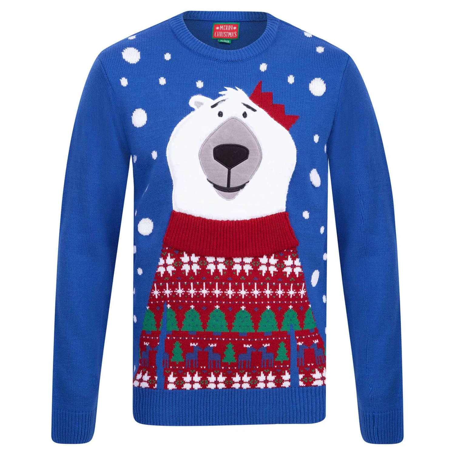 Mens Christmas Jumper Polar Bear Flashing LED Lights Snowflakes 3 Mens Christmas Jumper Polar Bear Flashing LED Lights Snowflakes