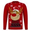 Mens Smiling Rudolph Reindeer Christmas Jumper -Halloween Costumes Store SRG1A17079 F 1.opt