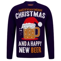 Mens Happy New Beer Festive Christmas Jumper -Halloween Costumes Store SRG1A17085 A 1.opt