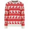 Womens Traditional Christmas Jumper Leaping Reindeer Red