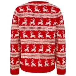 Womens Traditional Christmas Jumper Leaping Reindeer Red -Halloween Costumes Store SRG3A17239 E 2 opt