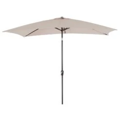 3m X 2m Rectangle Parasol Crank Tilt Garden Patio Umbrella -Halloween Costumes Store Taupe