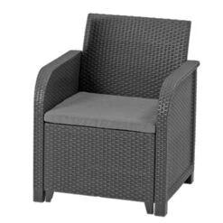 Keter Rosalie 2 Seater Balcony Set Storage Table Grey Rattan -Halloween Costumes Store UBLKTR0044 2