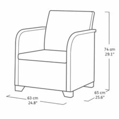 Keter Rosalie 2 Seater Balcony Set Storage Table Grey Rattan -Halloween Costumes Store UBLKTR0044 6