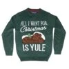 Mens Christmas Jumper All I Want Is Yule Slogan Green Xmas Fun -Halloween Costumes Store VISMW05937GRN 1600 1 40907.1541675911.1100.1100