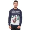 Mens Christmas Jumper Rude Reindeer Xmas Navy Adult Party Fun -Halloween Costumes Store VISMW05943NVY 1600 1 48657.1541666106.1100.1100