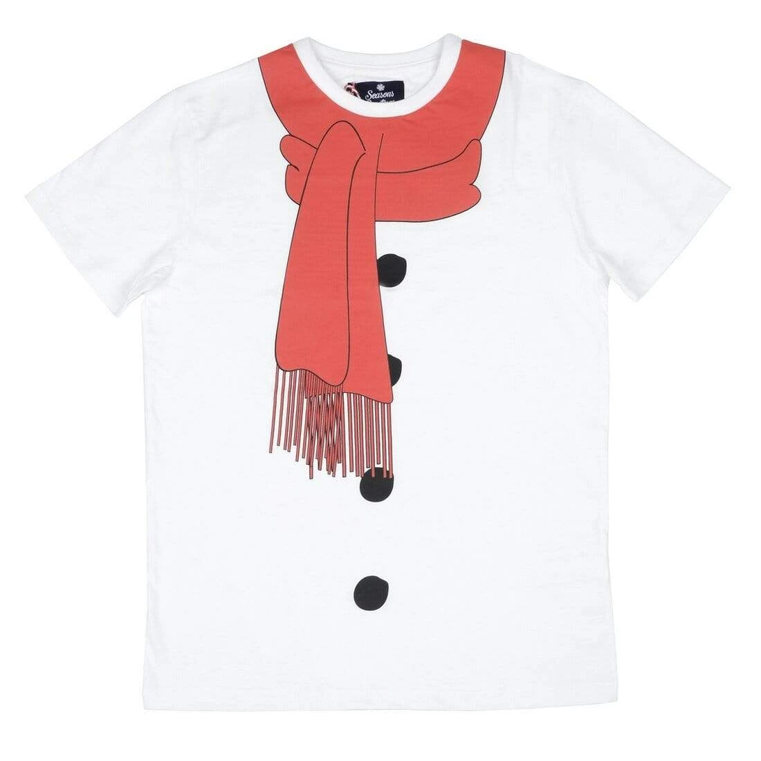 Mens Christmas T-Shirt Snowman Red Scarf White Fun Xmas Top 3 Mens Christmas T-Shirt Snowman Red Scarf White Fun Xmas Top