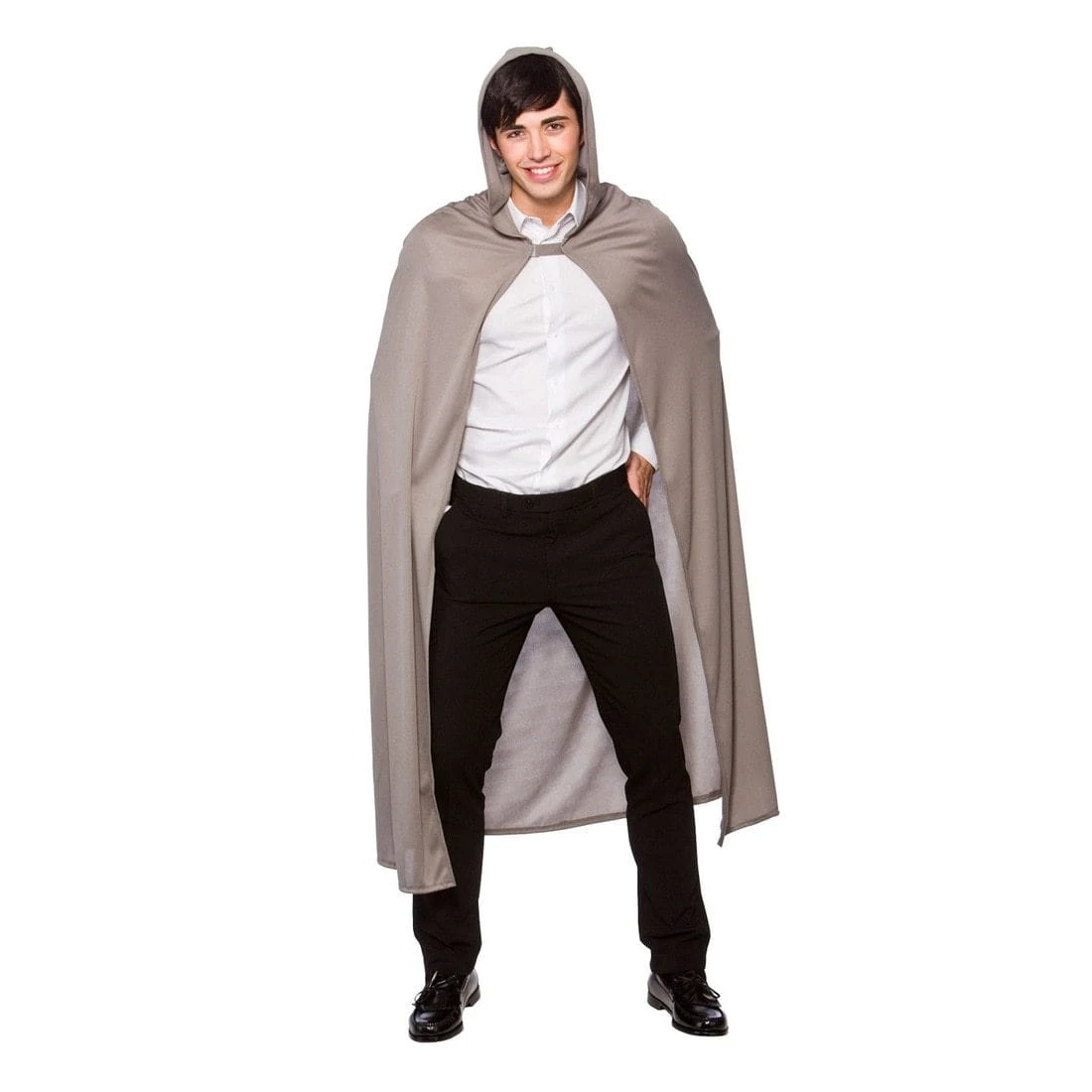 Adults Hooded Grey Cape Wizard Vampire Halloween Costume 3 Adults Hooded Grey Cape Wizard Vampire Halloween Costume
