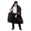 Adults Deluxe Black Satin Cape Collar Halloween Costume