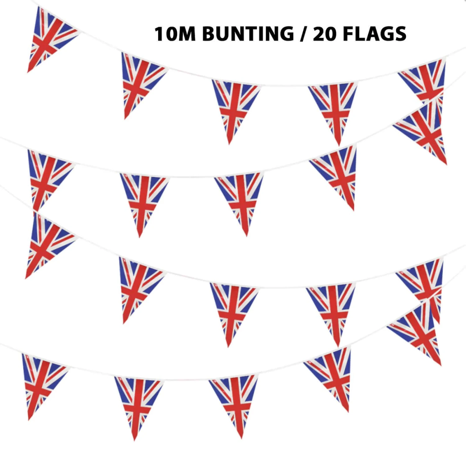 10m GB Triangle Bunting 20 Union Jack Flags Party Decoration 3 10m GB Triangle Bunting 20 Union Jack Flags Party Decoration