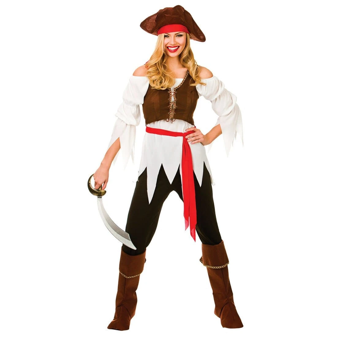 Womens Pirate Shipmate Fancy Dress Halloween Costume 3 Womens Pirate Shipmate Fancy Dress Halloween Costume