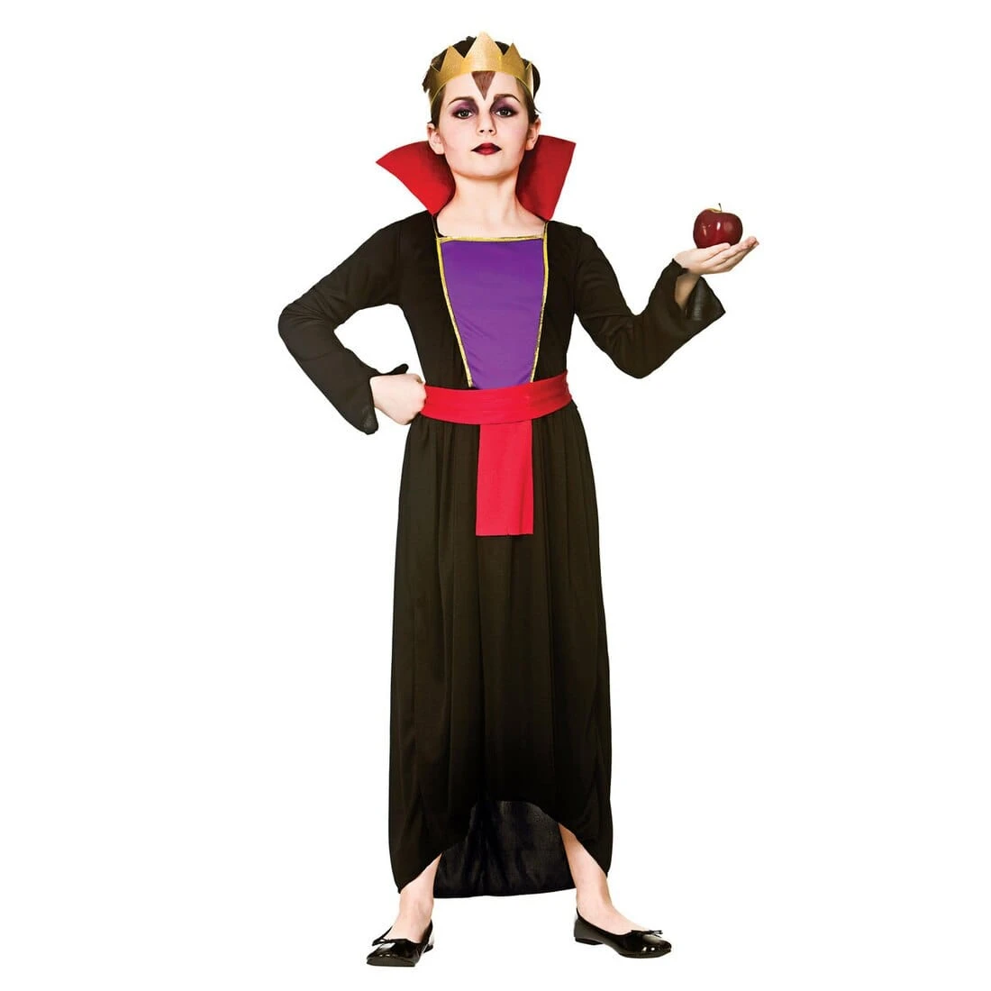 Girls Wicked Queen Fancy Dress Party Halloween Costume 3 Girls Wicked Queen Fancy Dress Party Halloween Costume
