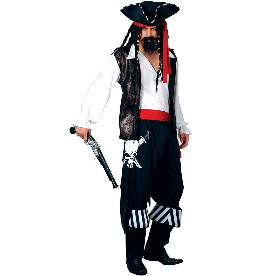 Mens High Seas Buccaneer Pirate Halloween Costume 3 Mens High Seas Buccaneer Pirate Halloween Costume