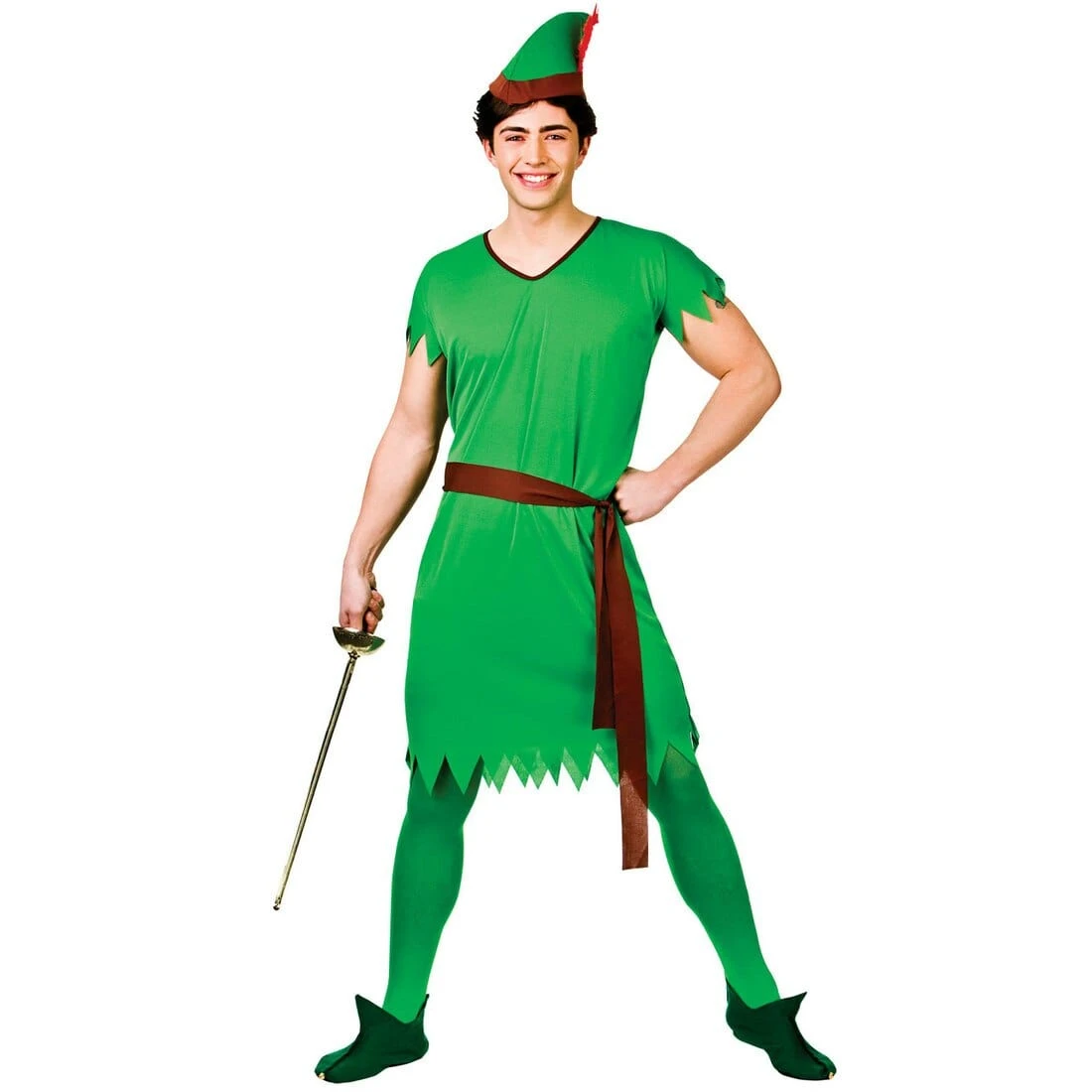 Mens Green Lost Boy Elf Robin Hood Halloween Costume 3 Mens Green Lost Boy Elf Robin Hood Halloween Costume