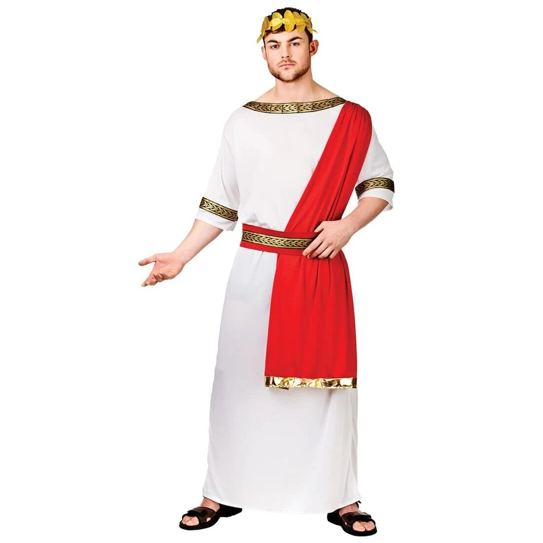 Mens Roman Emperor Caesar Toga Fancy Dress Halloween Costume 3 Mens Roman Emperor Caesar Toga Fancy Dress Halloween Costume