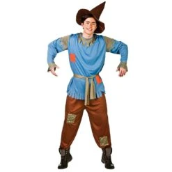 Mens Scarecrow Dorothy Wizard Fancy Dress Halloween Costume