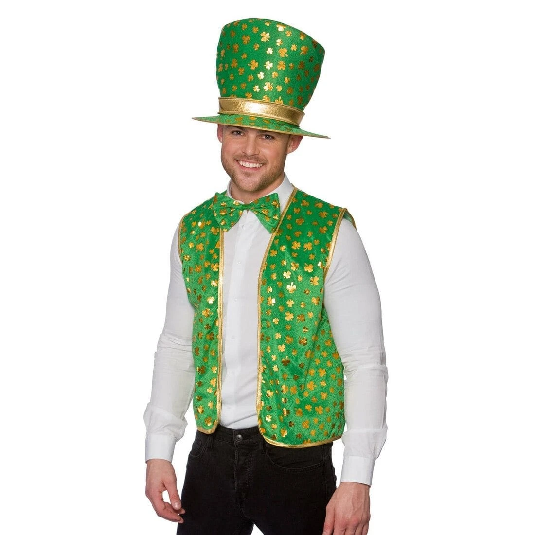 Mens Green St Patricks Set Fancy Dress Halloween Costume 3 Mens Green St Patricks Set Fancy Dress Halloween Costume