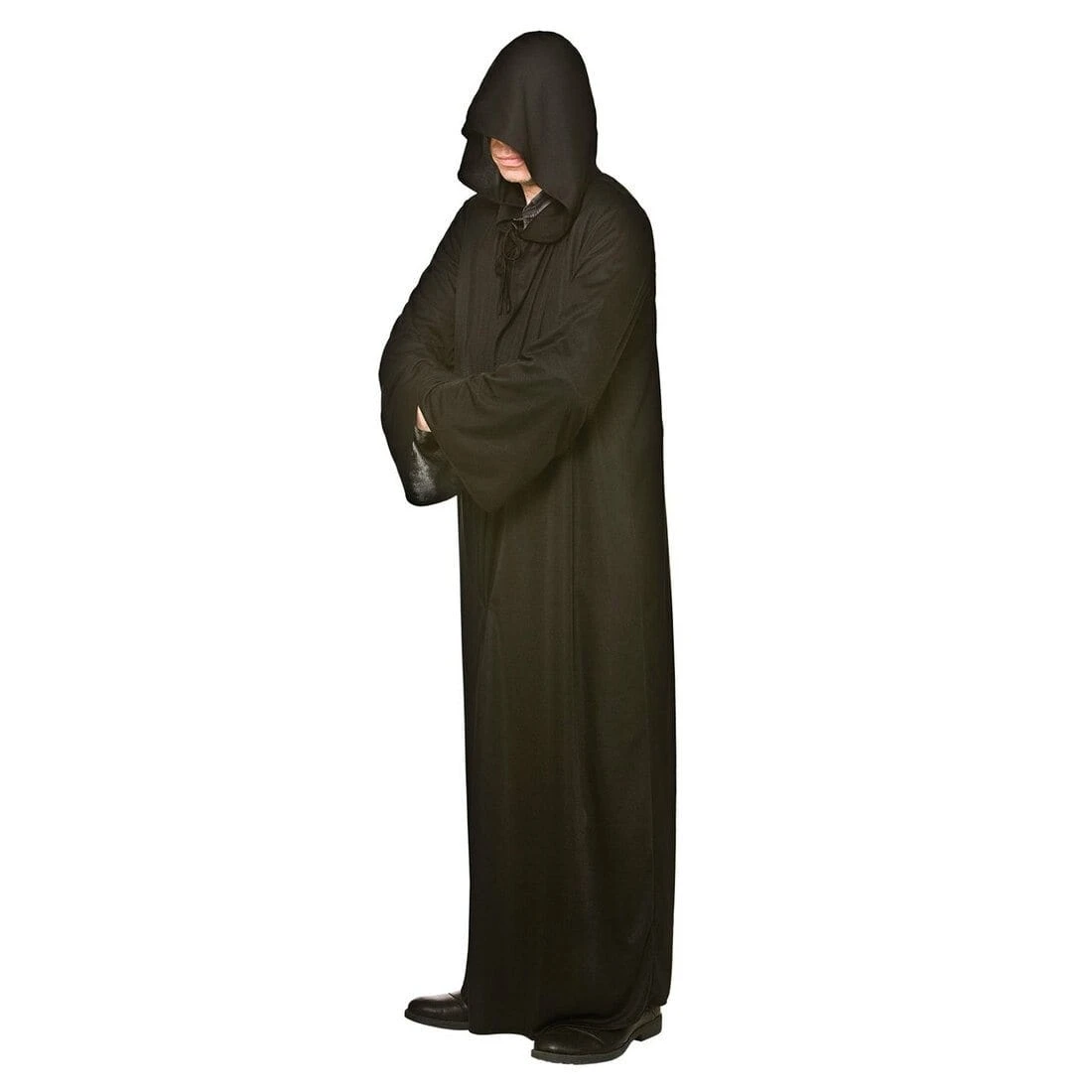 Adults Long Black Hooded Jedi Robe Halloween Accessory 3 Adults Long Black Hooded Jedi Robe Halloween Accessory