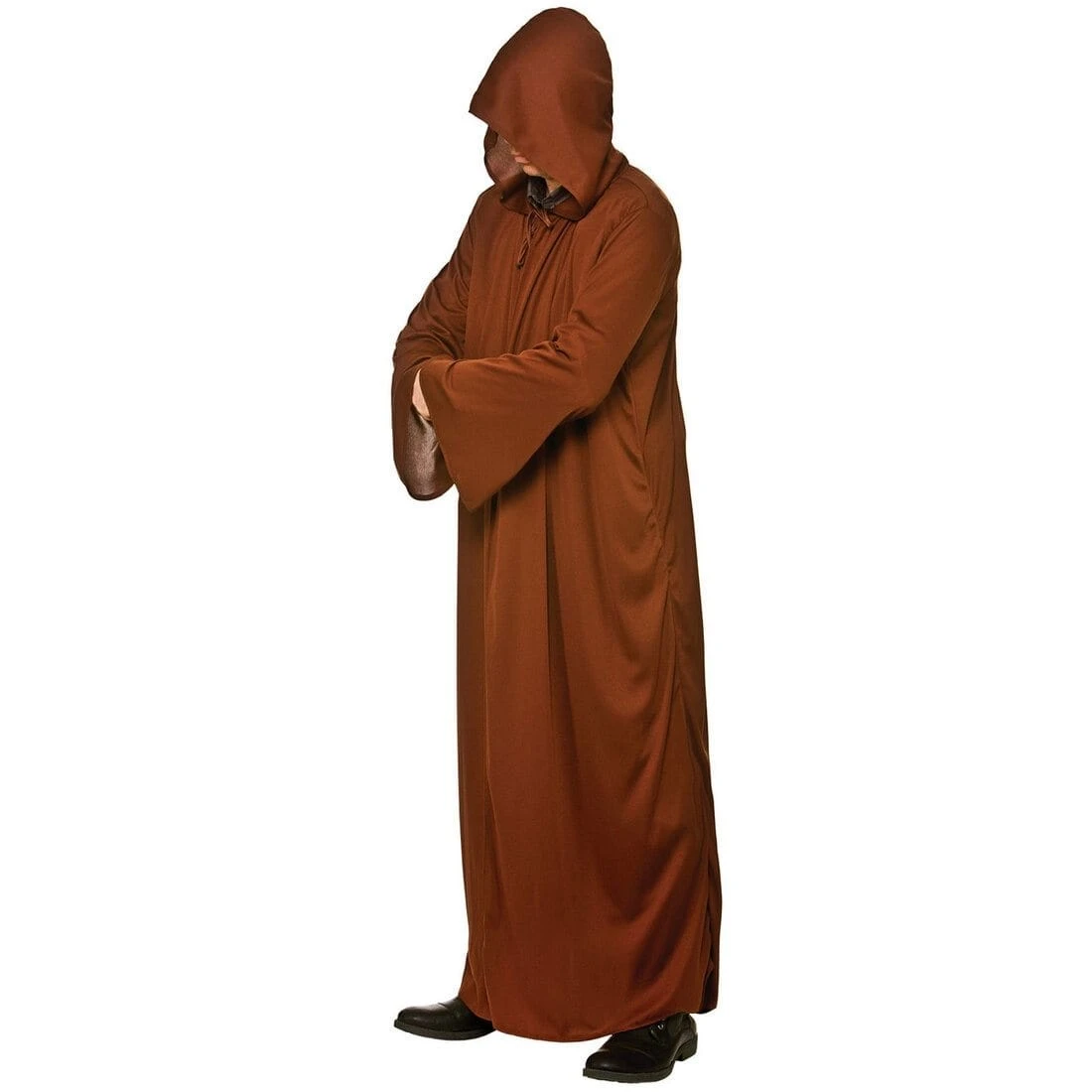 Adults Long Brown Hooded Jedi Robe Halloween Accessory 3 Adults Long Brown Hooded Jedi Robe Halloween Accessory