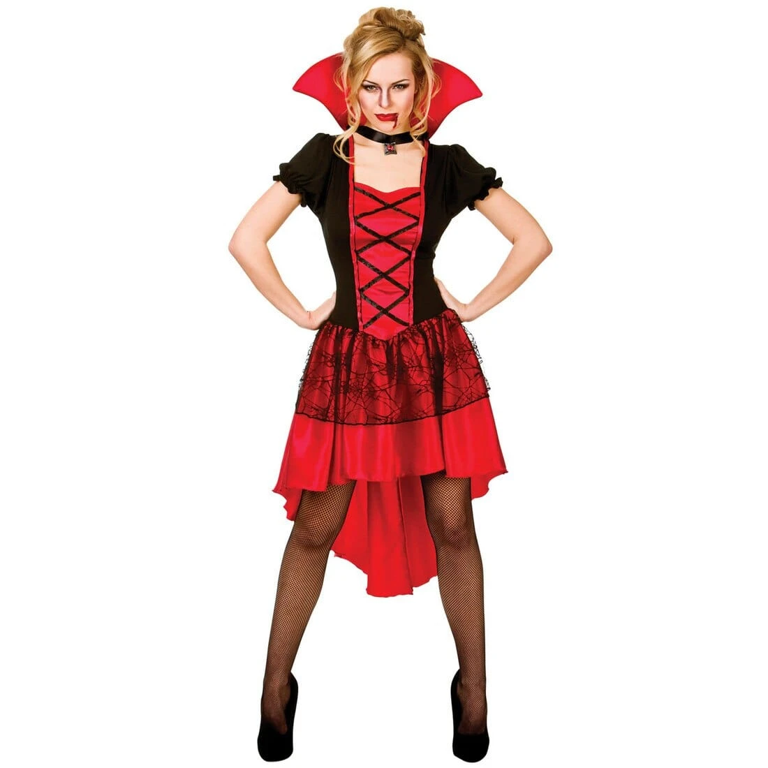 Glamorous Vamp Womens Red Fancy Dress Halloween Costume 3 Glamorous Vamp Womens Red Fancy Dress Halloween Costume