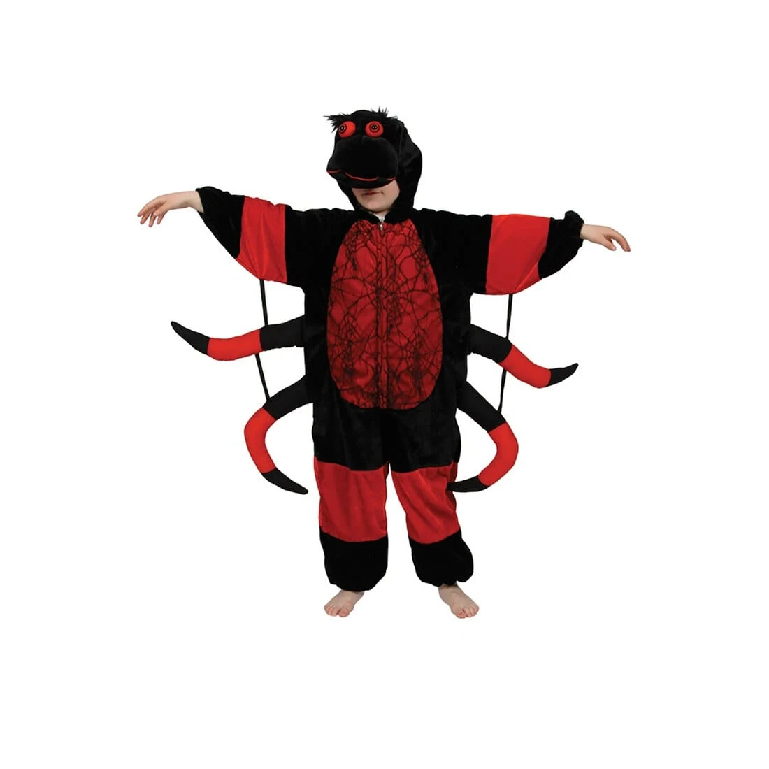 Kids Black Red Spider Fancy Dress Halloween Party Outfit Costume Party 3 Kids Black Red Spider Fancy Dress Halloween Party Outfit Costume Party