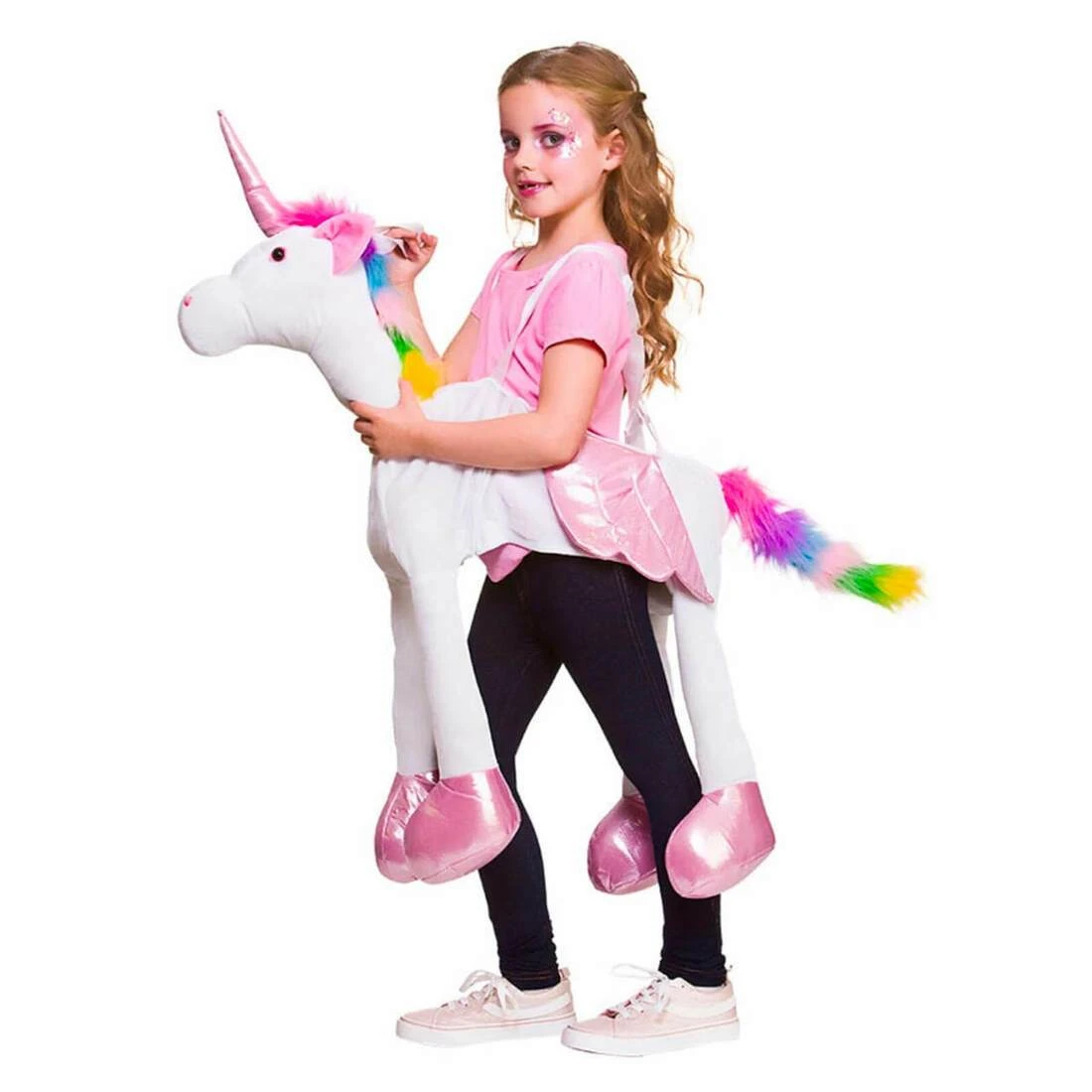 Childs Ride On Unicorn Fantasy Rainbow Fancy Dress Age 5-7 3 Childs Ride On Unicorn Fantasy Rainbow Fancy Dress Age 5-7