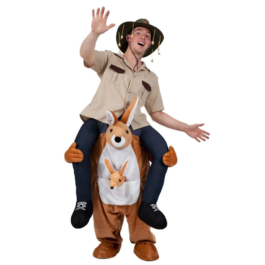 Adults Carry Me Kangaroo Costume Halloween Fancy Dress 3 Adults Carry Me Kangaroo Costume Halloween Fancy Dress