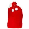 Santa Sack Deluxe Red Velvet Gift Bag White Pom Poms -Halloween Costumes Store WKDXM 4675 opt