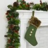 Christmas Stocking Decoration Green Felt With Knitted Front -Halloween Costumes Store XS1772 LS 1600 66985.1574696109.1100.1100