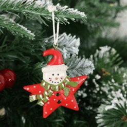 Set Of 6 Novelty Snowman Christmas Tree Decorations Boxed -Halloween Costumes Store XS4516